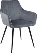 Krzesła - Krzesło tapicerowane z podłokietnikami do jadalni salonu MARIA c. szary - miniaturka - grafika 1