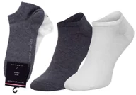 Skarpetki męskie - Tommy Hilfiger Męskie Skarpety Skarpetki Stopki 2P White/Grey 39-42 - miniaturka - grafika 1