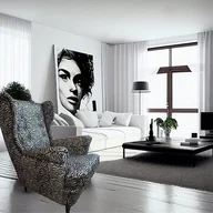 Fotele - Fotel uszak Zebra we wzory, patchwork, welurowy - miniaturka - grafika 1