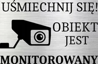 Tablice i flipcharty - Tabliczka aluminiowa Obiekt Monitorowany Uśmiech 15x10 Nierdzewna - miniaturka - grafika 1