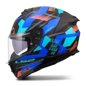 Kaski motocyklowe - Kask Integralny LS2 FF808 Stream II Mika Czarny/NiebieskiXS - miniaturka - grafika 1