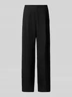 Spodnie damskie - Spodnie z szeroką nogawką i bocznym zamkiem błyskawicznym - miniaturka - grafika 1