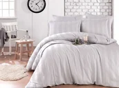 Pościel - Pościel satyna żakardowa WAFEL GREY - miniaturka - grafika 1