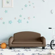 Krzesełka i taborety dla dzieci - vidaXL vidaXL Sofa dla dzieci, brązowa, 70x45x30 cm, obita tkaniną - miniaturka - grafika 1