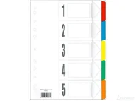 Przekładki do segregatorów - TIERRA Przekładki kart. laminowane Tres A4 1-5 kolorowe PLA4-5KOLOR - miniaturka - grafika 1