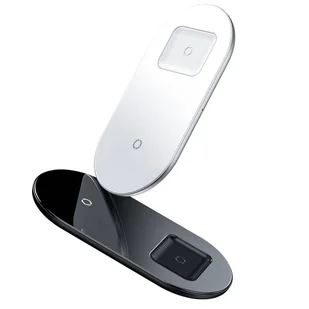 Baseus Simple 2w1 ładowarka bezprzewodowa Qi do telefonu i słuchawek AirPods 15W biały (WXJK-02) - Ładowarki do telefonów - miniaturka - grafika 4