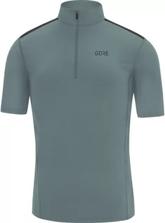 Koszulki sportowe męskie - GORE WEAR R5 Koszulka z zamkiem błyskawicznym Mężczyźni, niebieski S 2020 Koszulki do biegania krótki rękaw - grafika 1