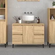 Toaletki - vidaXL Szafka pod umywalkę, dąb sonoma, 80x33x60 cm - miniaturka - grafika 1