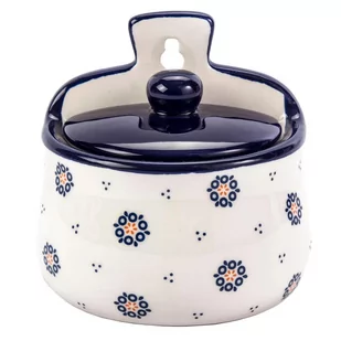 Tadar Pojemnik Na Sól I Cukier Wiszący Ceramiczny Folklor Kółka Beżowy 0,4 L - Pojemniki na przyprawy - miniaturka - grafika 1