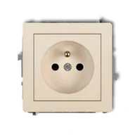 Gniazdka elektryczne - Karlik Gniazdo z/u Deco - beżowy - miniaturka - grafika 1