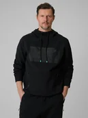 Bluzy męskie - 4F Bluza dresowa regular z kapturem męska - czarna XXL - miniaturka - grafika 1