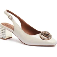 Czółenka - Kurt Geiger Skórzane czółenka na słupku 225-CHELSEA - miniaturka - grafika 1