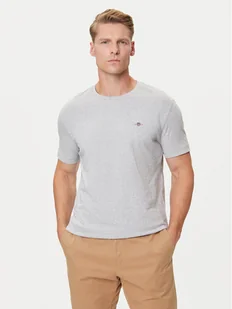 Gant T-Shirt Shield 2003184 Szary Regular Fit - Koszulki męskie - miniaturka - grafika 1