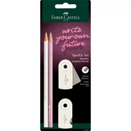 Przybory szkolne - Zestaw Sparkle Coconut milk 2 ołówki + temperówka sleeve mini + gumka sleeve mini blister faber-castell - miniaturka - grafika 1