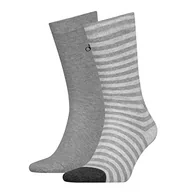 Skarpetki męskie - Scotch & Soda Klasyczne skarpety męskie w paski, 2 sztuki, szary melanż, 43 EU - miniaturka - grafika 1