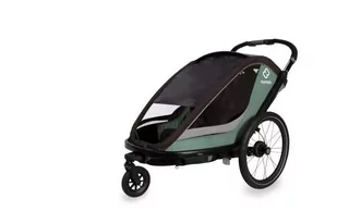 Hamax - Przyczepka rowerowa COCOON  podwójna - Green/Black - Wózki dziecięce - miniaturka - grafika 1