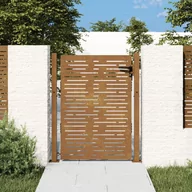 Bramy garażowe - vidaXL Furtka ogrodowa, 105x155 cm, stal kortenowska, motyw prostokąty - miniaturka - grafika 1