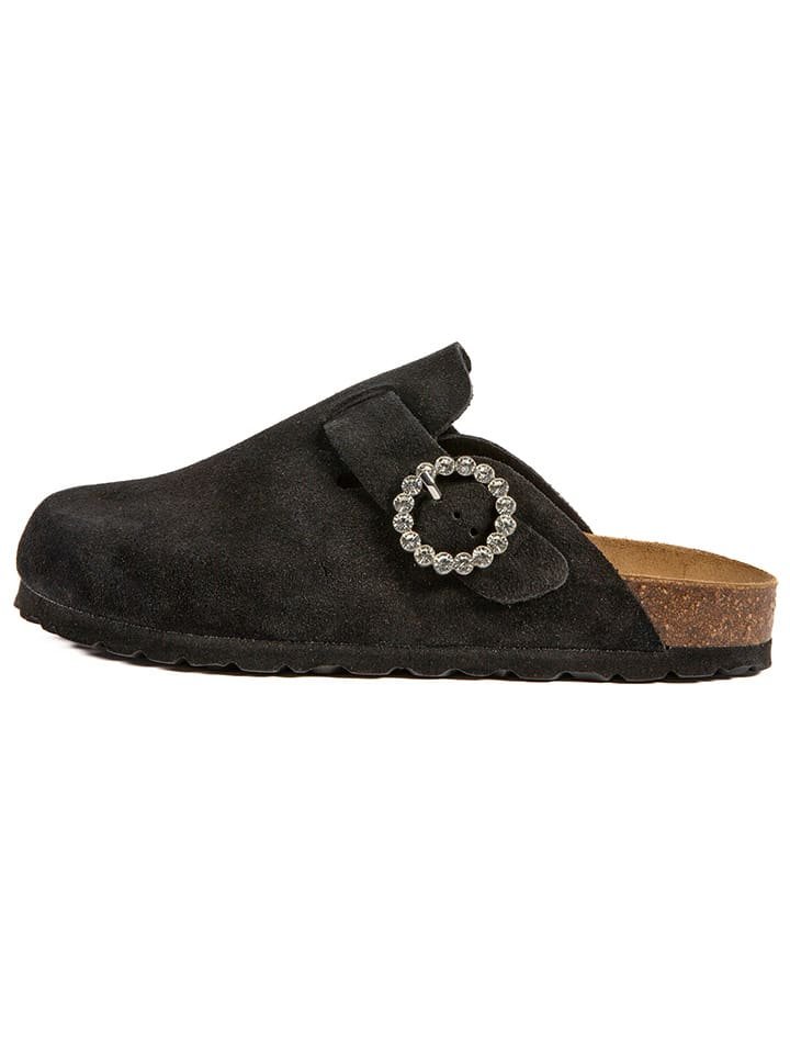 billowy Skórzane chodaki w kolorze czarnym