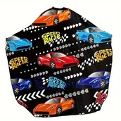 Inne - TEMU 1 szt. Zabawna kreskówka wyścigowe samochody fartuch fryzjerski, regulowany dekolt, nieprzywierająca tkanina poliestrowa, łatwa do czyszczenia, - miniaturka - grafika 1