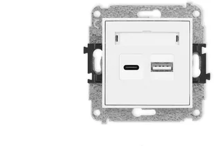 Karlik ICON Mechanizm ładowarki USB podwójnej USB C + USB A, 20W max. biały mat 25ICUSB-8 - Gniazdka elektryczne - miniaturka - grafika 1