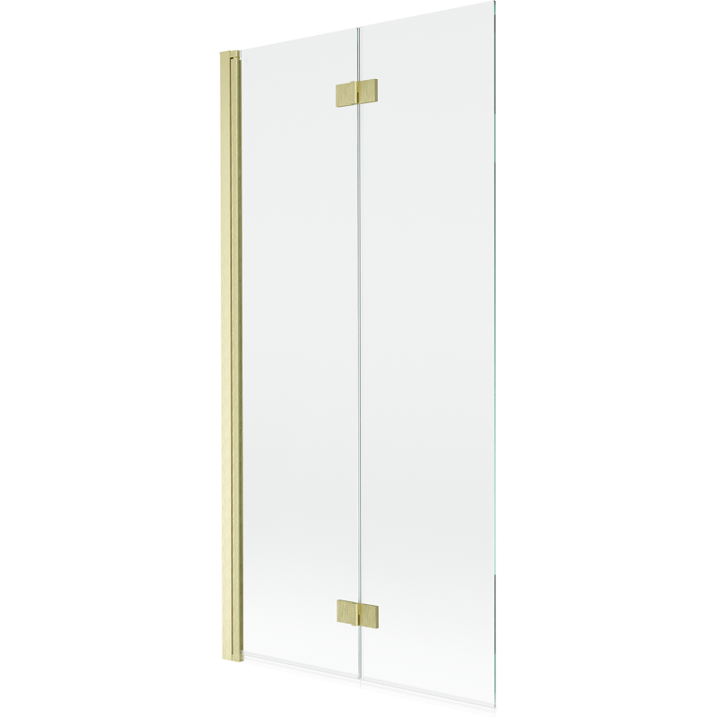 Mexen Mist parawan nawannowy 2-skrzydłowy lewy 90 x 150 cm, transparent, złoty szczotkowany - 8A9-090-002-55-00-L