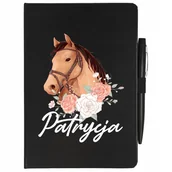 Zeszyty szkolne - NOTES A5 + DŁUGOPIS ZESZYT W LINIE KOŃ TWOJE IMIĘ - miniaturka - grafika 1