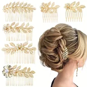 Grzebienie fryzjerskie - TEMU 6 szt. Złoty Liść Metalowy Grzebień do Włosów - Eleganckie Akcesoria do Stylizacji Włosów dla Kobiet, Idealne do Normalnych do Kręconych Włosów, - miniaturka - grafika 1