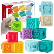 Zabawki sensoryczne - Miękkie gumowe klocki sensoryczne, edukacyjne 10 sztuk - miniaturka - grafika 1