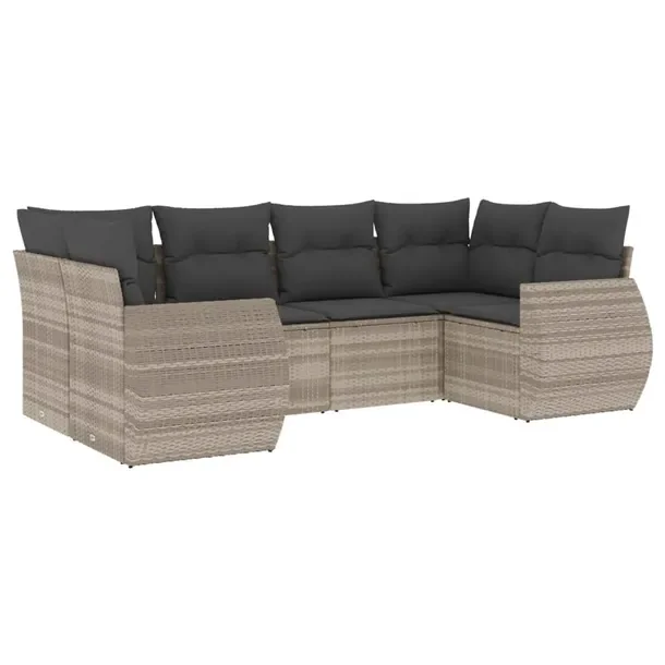 Zestaw mebli ogrodowych modułowych jasnoszary rattan PE 71 x 62 x 69 cm