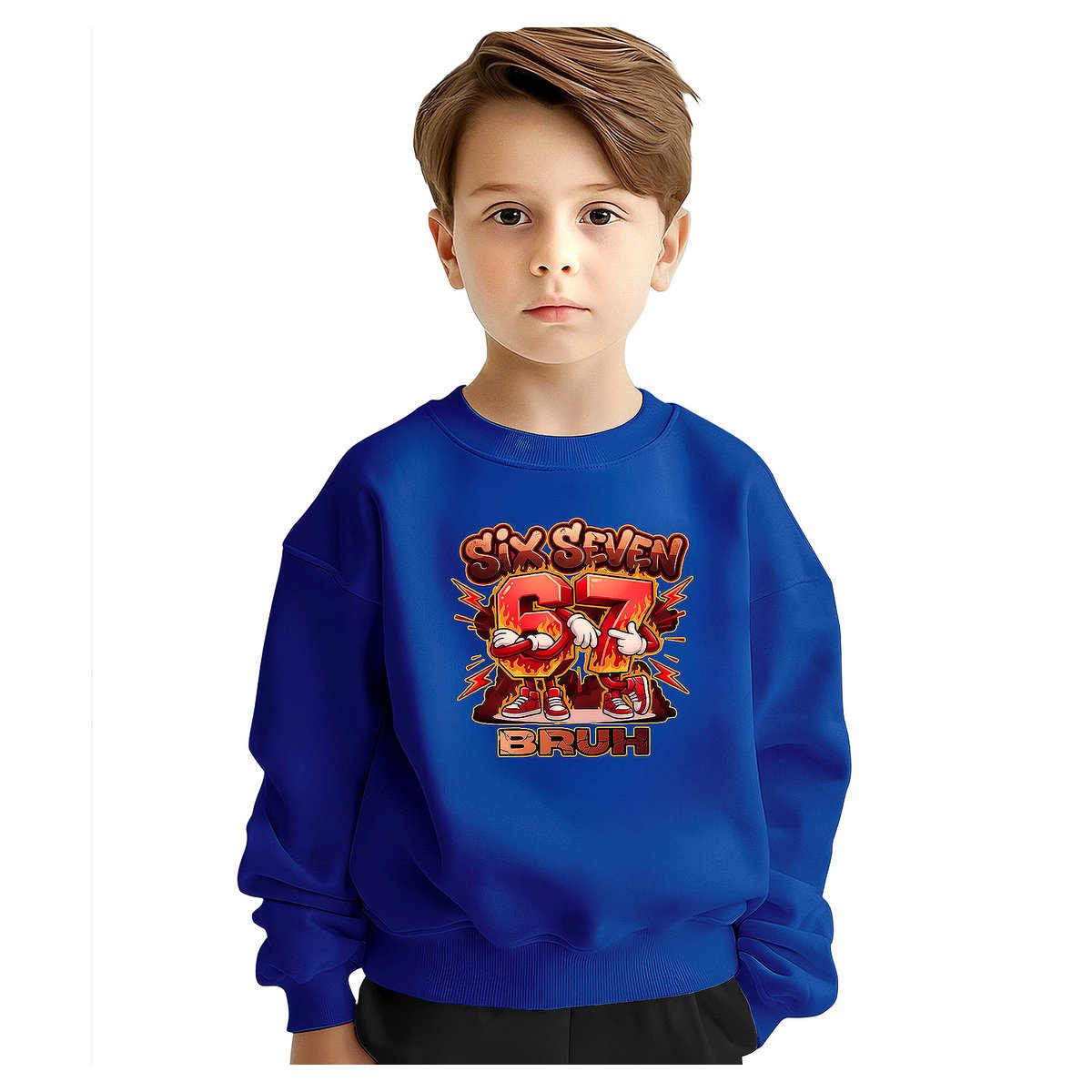 BLUZA DZIECIĘCA 67 SIX SEVEN VIRAL BRUH 104 DLA CHŁOPCA DZIEWCZYNKI