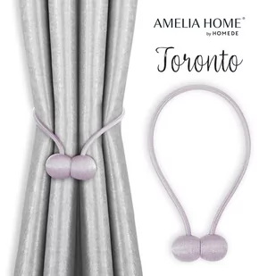 Ameliahome Zestaw 2 Upinaczy Na Magnes Kule Toronto Jasnofioletowe - Akcesoria do wystroju okien - miniaturka - grafika 1