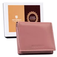 Portfele - Mały, skórzany portfel damski z ochroną RFDI Protect — Peterson różowy - miniaturka - grafika 1