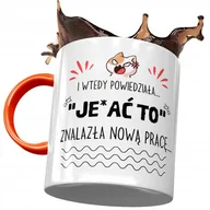 Kubki - Kubek Pomarańczowy na Pożegnanie z Pracy Prezent z Nadrukiem ze Zdjęciem + Opakowanie na prezent (wzór 01) - miniaturka - grafika 1