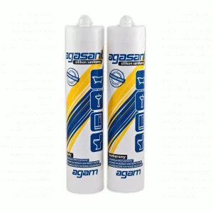 AGAM Silikon biały 310ml Silikon sanitarny biały 310ml - Środki do kuchni i łazienki - miniaturka - grafika 1