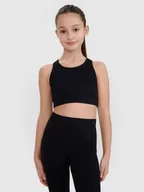 Biustonosze dla dziewczynek - 4F Stanik sportowy szybkoschnący dziewczęcy 4F JUNIOR x Anna Lewandowska - czarny 152/158 (11-13 lat) - miniaturka - grafika 1