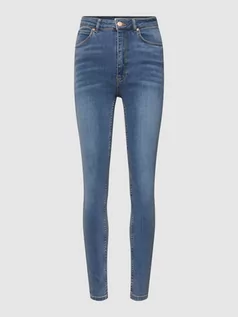 Spodnie damskie - Jeansy o kroju skinny fit z wysokim stanem i 5 kieszeniami model ‘BLUE’ - grafika 1