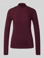 Bluzki damskie - Bluzka z długim rękawem ze stójką - miniaturka - grafika 1