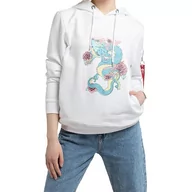 Bluzy sportowe damskie - Bluza Alpha Industries Heritage Dragon Hoody 10604209 - biała - miniaturka - grafika 1