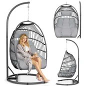 Hamaki - Fotel ogrodowy wiszący Luisiana szary + szare poduszki Sofotel - miniaturka - grafika 1