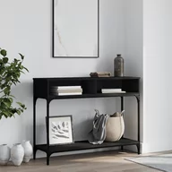 Konsole i sekretarzyki - Stolik konsolowy, czarny, 100x30,5x75 cm Lumarko! - miniaturka - grafika 1