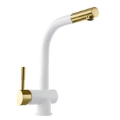 Baterie kuchenne - Bateria stojąca GLOBALO Lobio White/Light Gold Mat Ring - miniaturka - grafika 1