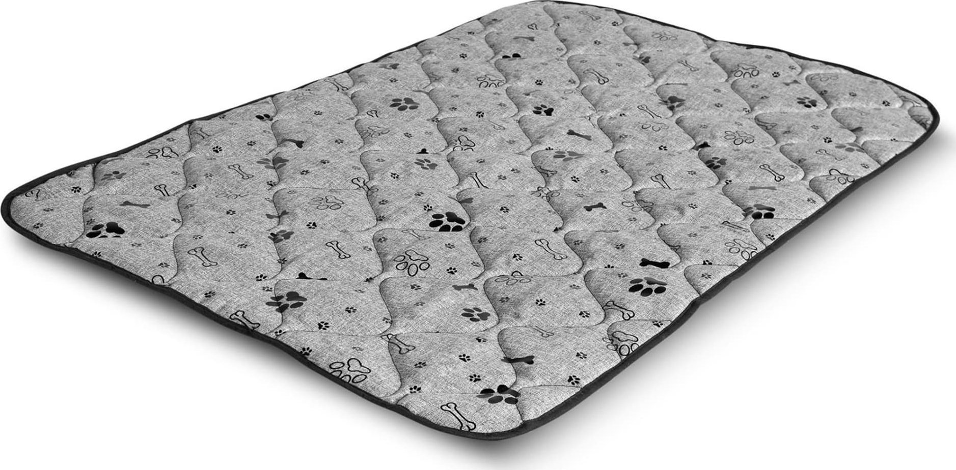 EcoHomeGarden Mata dla psa Kości Czarne 100 x 70 cm Prestige