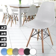 Krzesła - MIADOMODO Zestaw krzeseł do jadalni, 6 sztuk, biały - miniaturka - grafika 1