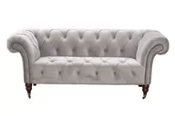 Sofy i kanapy - Dekoria Sofa Chesterfield Glamour Velvet Light Grey 2os. 187x94x74cm 006-482 - miniaturka - grafika 1