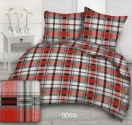Pościel - Karo Pościel z kory 180x200 czerwona krzyś kratka 100% bawełna na guziki MKO-2333352 - miniaturka - grafika 1