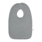 Śliniaki i fartuszki - Śliniaczek muślinowy classic - szary - miniaturka - grafika 1