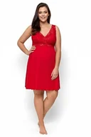 Bielizna nocna - Nipplex Bona czerwona damska koszula nocna plus size - miniaturka - grafika 1