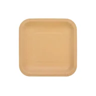 Dekoracje i nakrycia stołu na imprezę - Talerze papierowe kraftowe 18cm 144szt - miniaturka - grafika 1