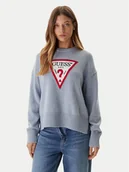 Swetry damskie - Guess Jeans Sweter W4BR12 Z3HM1 Niebieski Relaxed Fit - miniaturka - grafika 1