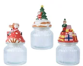 Ozdoby bożonarodzeniowe - Świąteczne słoiki szklane na ciastka słodycze 21cm - miniaturka - grafika 1